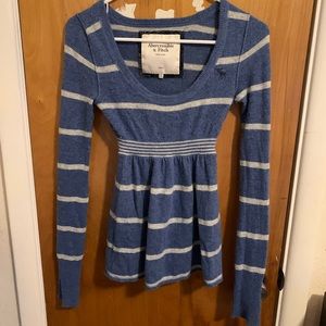 rare y2k abercrombie and fitch babydoll striped sweater
